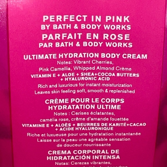 Bath & Body Works Perfect In Pink Body Cream 8oz New - Picture 3 of 3